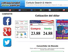 Tablet Screenshot of cotizaciondeldolar.com.ar